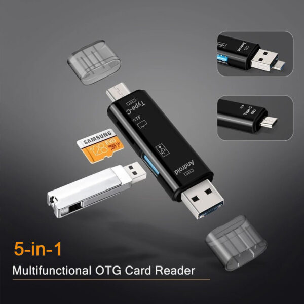5 in 1 Multifunction USB 2.0 Type-C/Usb /Micro/USB/TF/SD Memory Card Reader OTG Card Reader Adapter Mobile Phone Accessories - Image 2